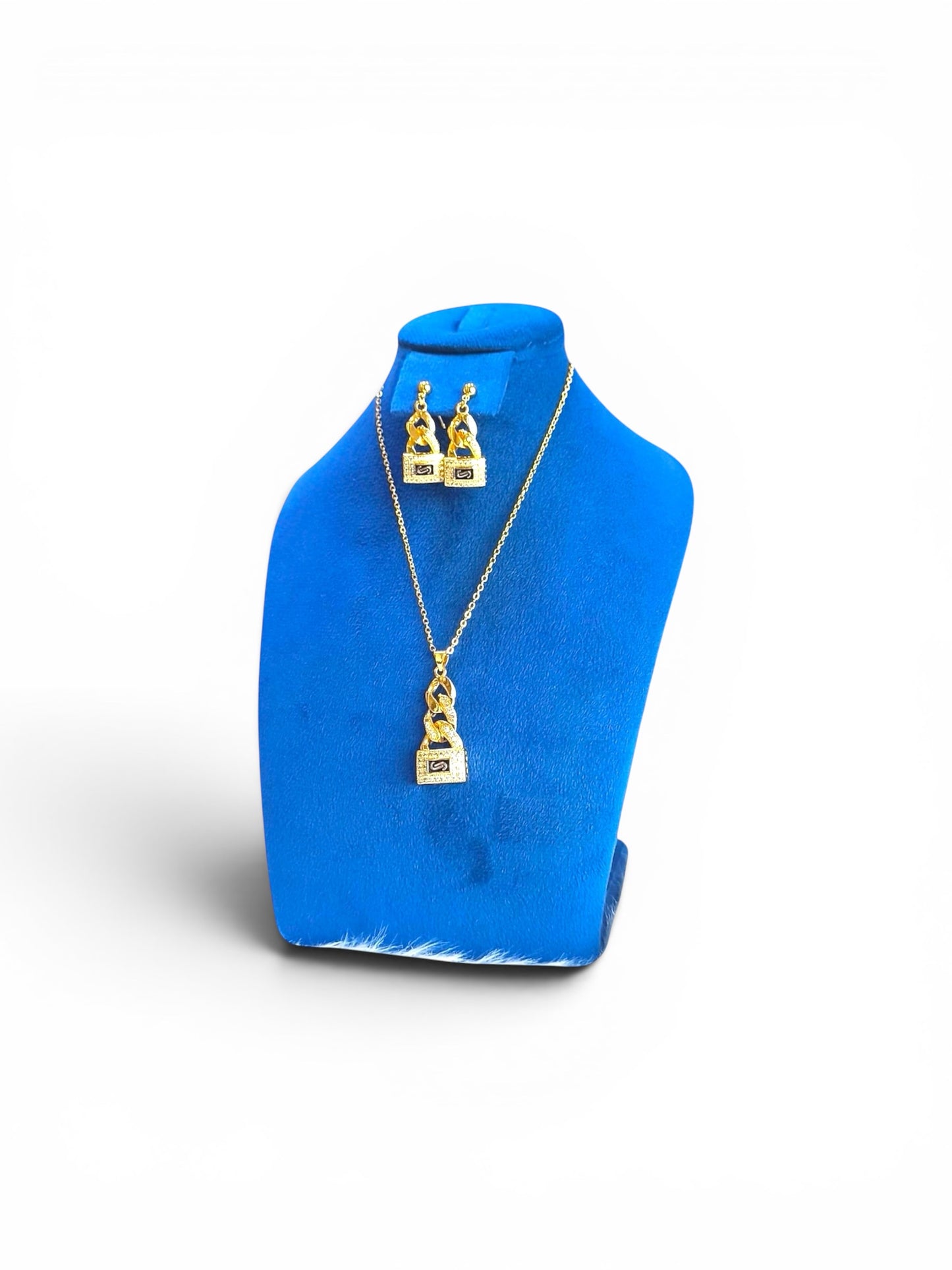Collier et boucles d’oreilles Monaco en plaqué or