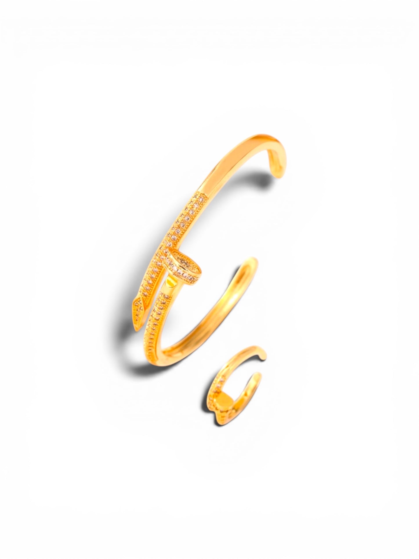 Bracelet et bague clou en acier inoxydable