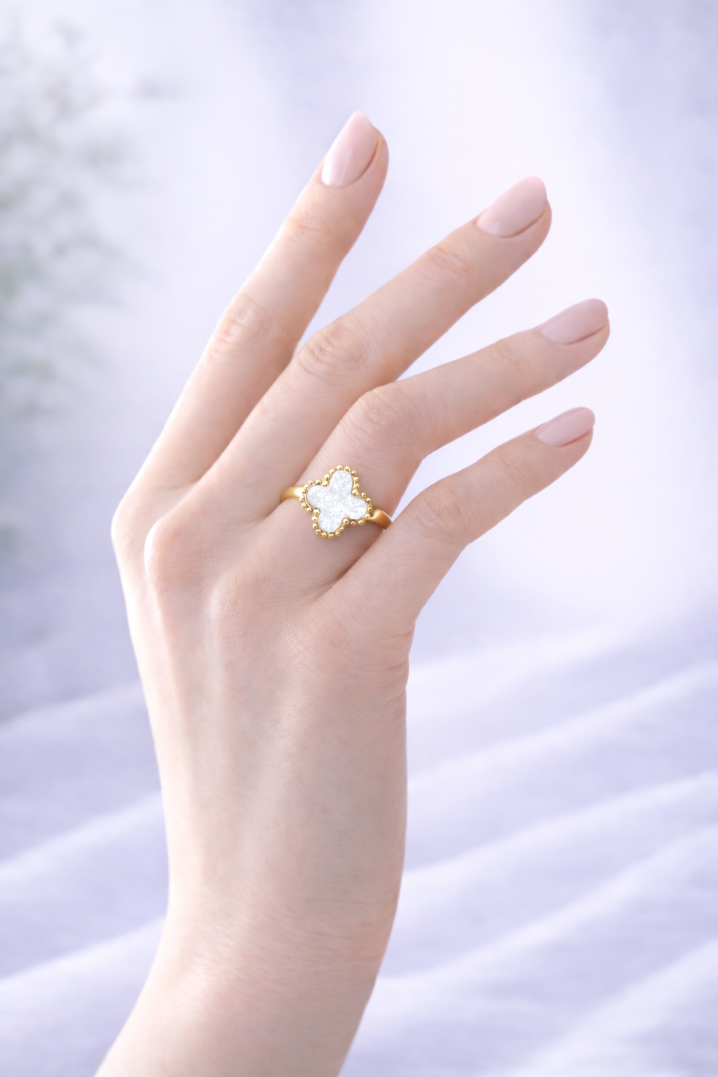 Bague Trèfle en acier inoxydable