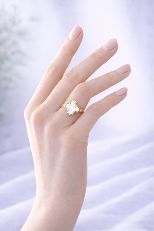 Bague Trèfle en acier inoxydable