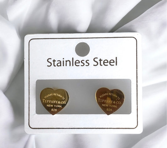 Boucles d’oreilles T en acier inoxydable