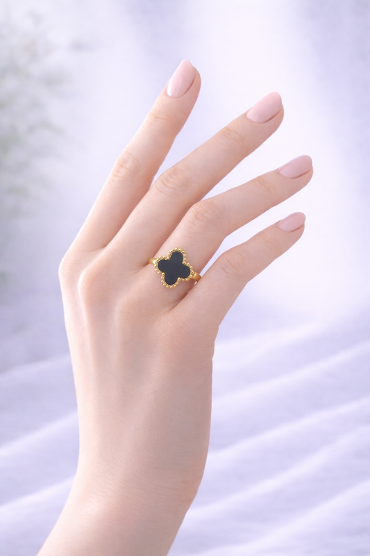 Bague Trèfle en acier inoxydable