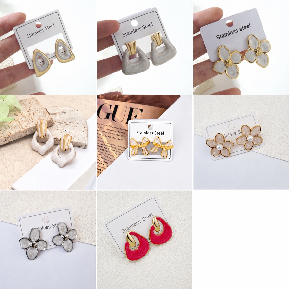 Boucle d’oreille YSIA en acier inoxydable