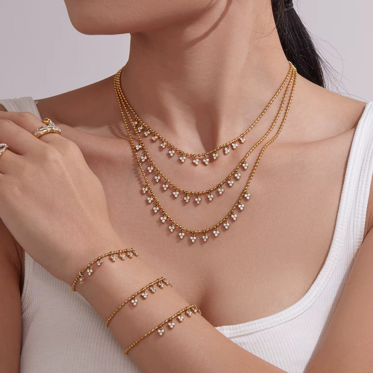 Ensemble de bijoux AIRA en acier inoxydable