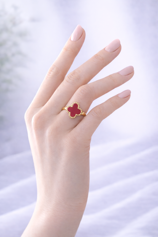 Bague Trèfle en acier inoxydable