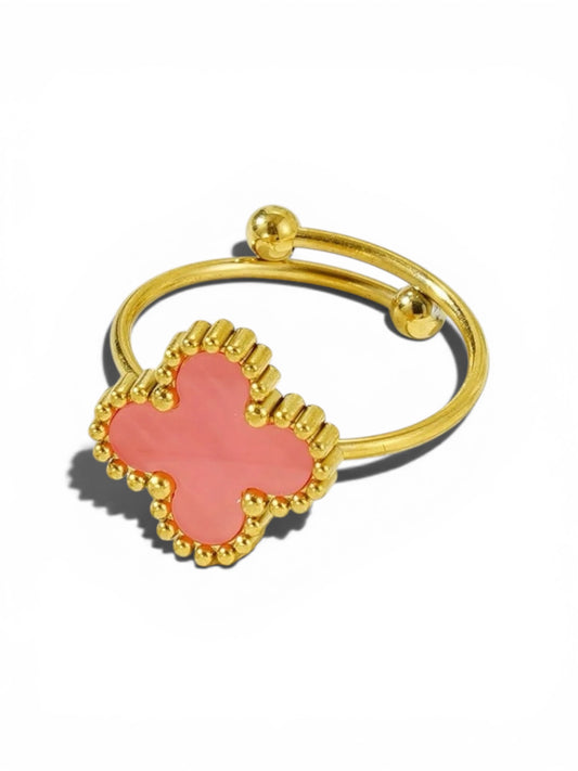 Bague Trèfle en acier inoxydable