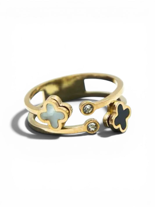 Bague Trèfle en acier inoxydable