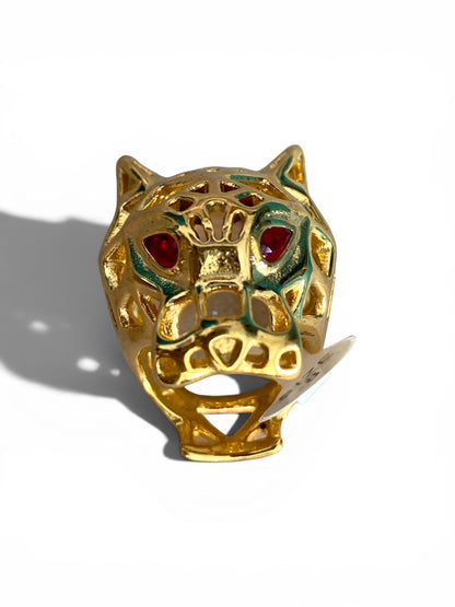 Bague Léopard en acier inoxydable