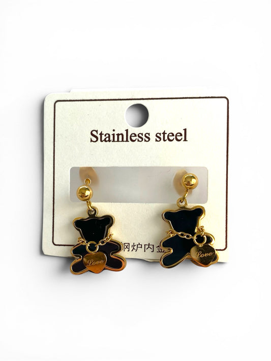 Boucles d’oreilles Ours en acier inoxydable