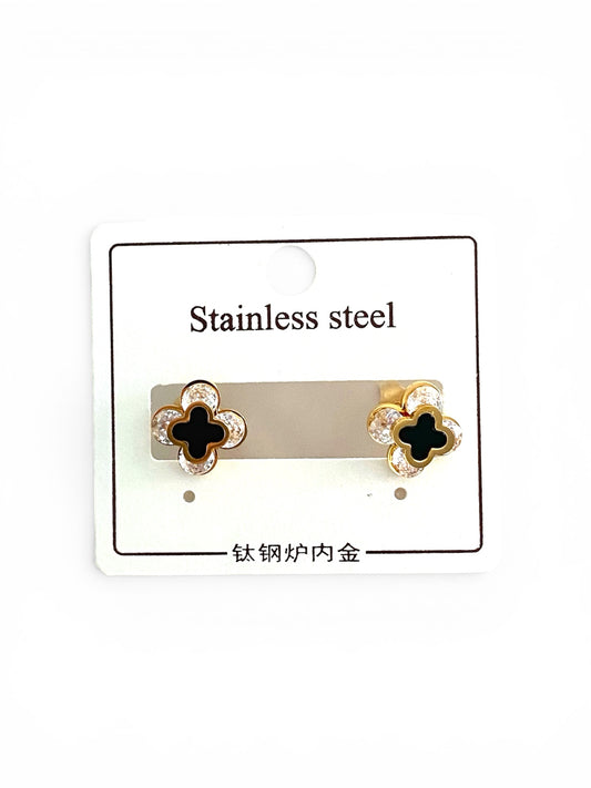 Boucles d’oreilles Trèfle en acier inoxydable