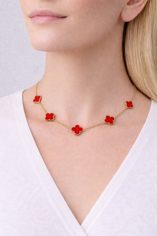 Collier trèfle en acier inoxydable