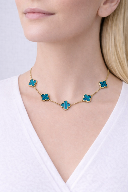 Collier trèfle en acier inoxydable