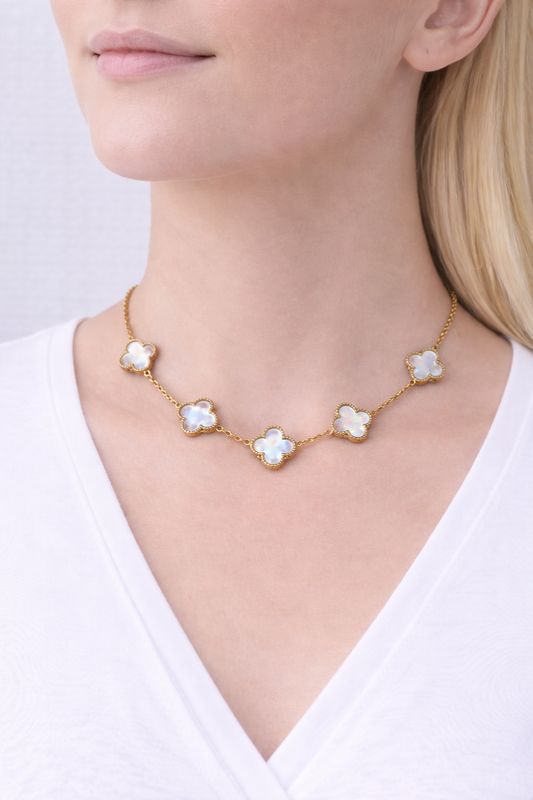 Collier trèfle en acier inoxydable