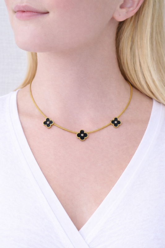 Collier Trèfle en acier inoxydable