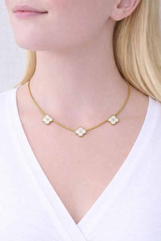 Collier Trèfle en acier inoxydable