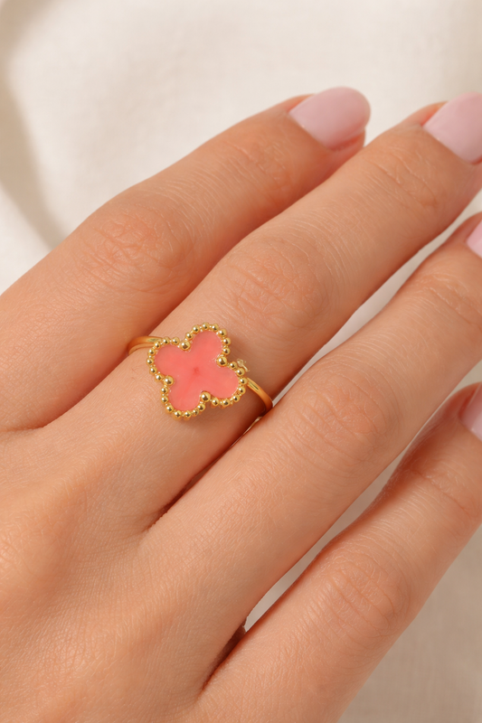 Bague Trèfle en acier inoxydable