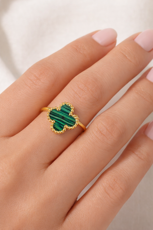 Bague Trèfle en acier inoxydable