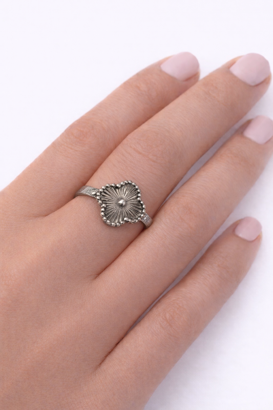 Bague Trèfle en acier inoxydable