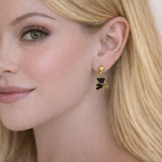 Boucles d’oreilles Ours en acier inoxydable