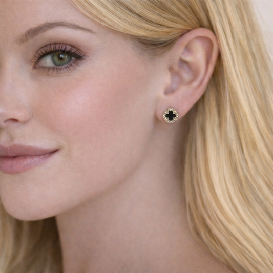 Boucles d’oreilles Trèfle en acier inoxydable