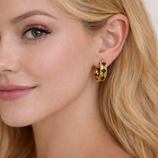 Boucles d’oreilles Trèfle en acier inoxydable