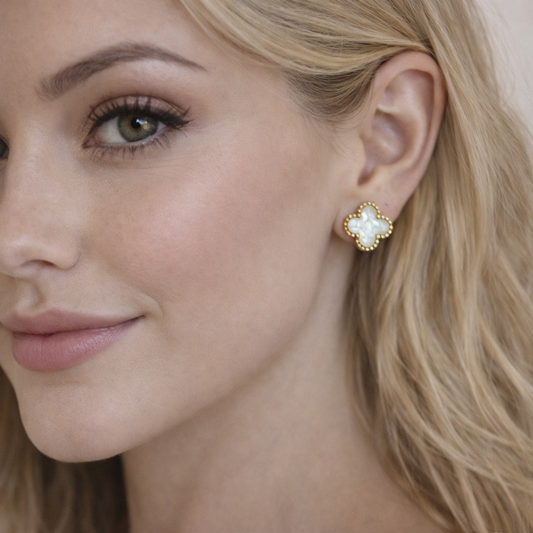 Boucles d’oreilles Trèfle en acier inoxydable