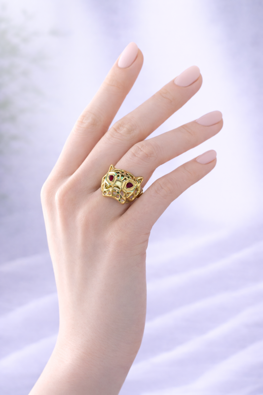 Bague Léopard en acier inoxydable